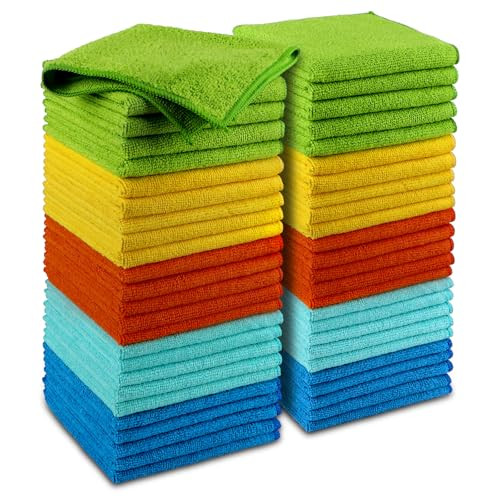 AIDEA Microfiber Cleaning Cloths 50-Count 12"x12"