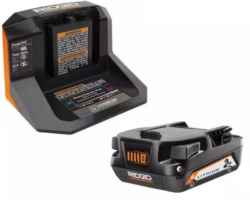RIDGID 18V Lithium-Ion 2.0 Ah Battery Starter Kit