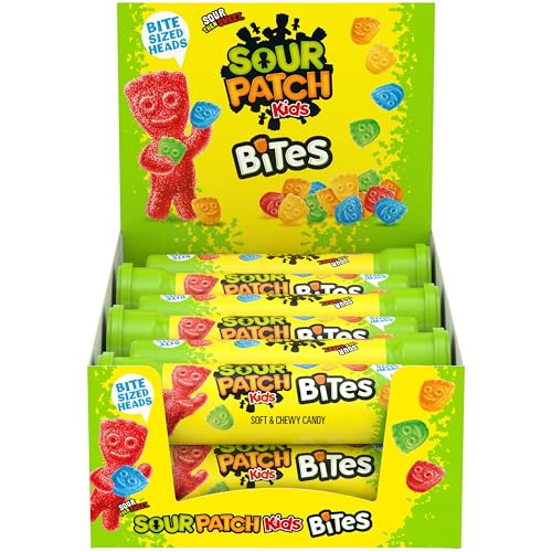 Sour Patch Kids Bites Soft & Chewy Candy 12-1.8 oz Tubes