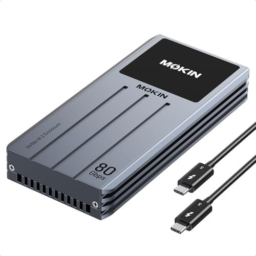 MOKiN 80Gbps M.2 NVMe SSD Enclosure with LCD Display, Cooling Fan, PCIe Gen5 Deal