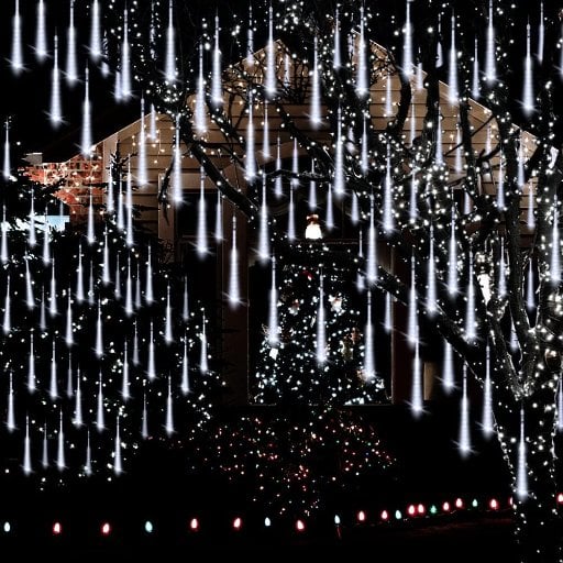 8-Tube 192 LED Meteor Shower Outdoor Christmas Lights