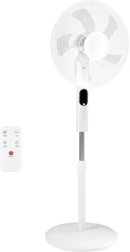 Gianna Quiet Pedestal Fan with Remote 15H Timer, 3 Speed, 3 Wind Modes, Height adjustable: 45.5"–52.4"
