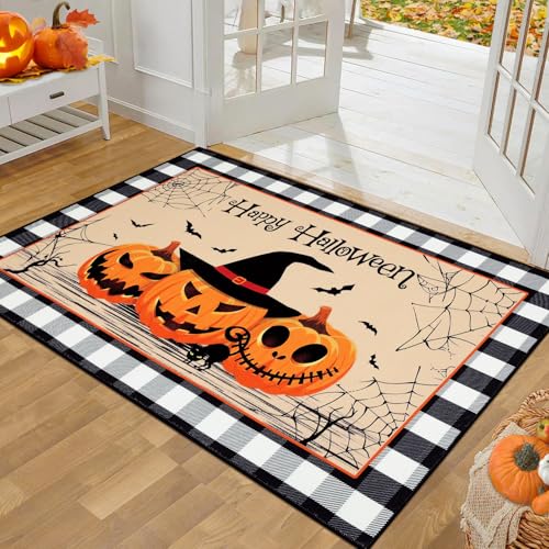Pauwer Halloween Pumpkin Door Mat 32"x48"