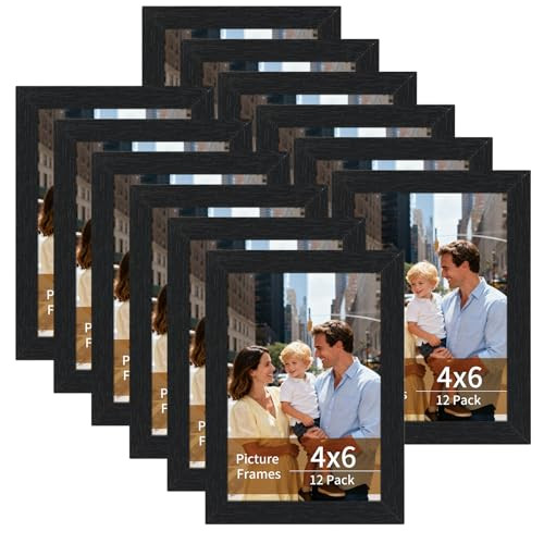 4x6 Picture Frames Black- 12 Pack