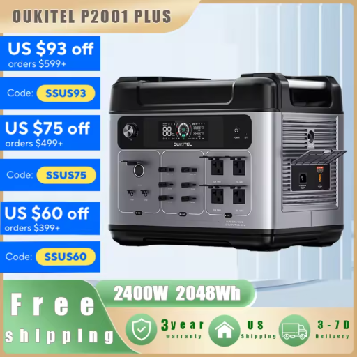 OUKITEL P2001 PLUS Portable Power Station 2048Wh LiFePO4 2400W Deal