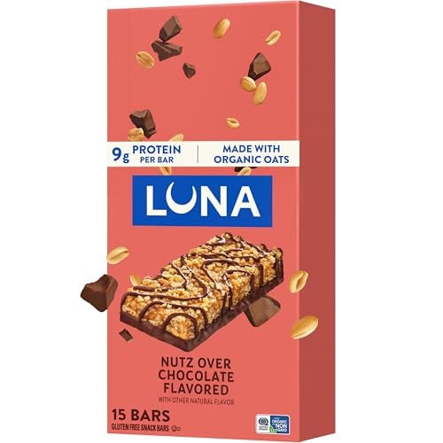 LUNA Protein Snack Bars 15-Count (Nutz Over Chocolate)