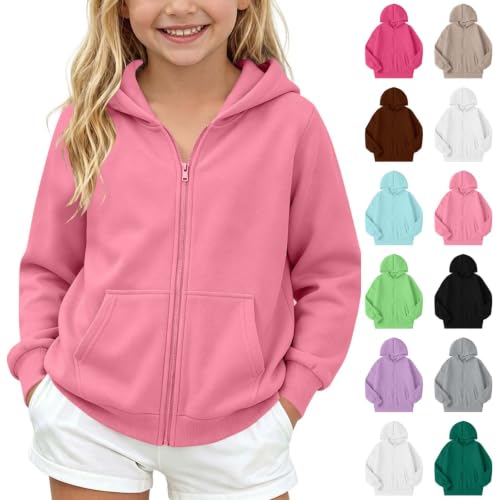 Girls Long Sleeve Zip Up Hoodies 