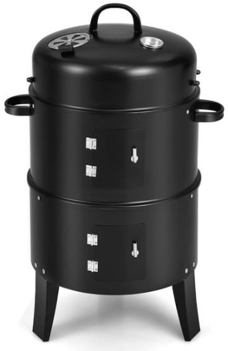 Costway 32" 3-in-1 Vertical Charcoal Smoker w/ Detachable Layer