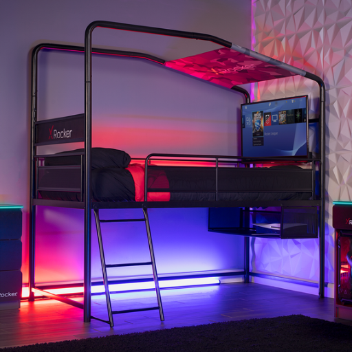 X Rocker Contra Mid-Sleeper Gaming Bed with TV Mount, Twin