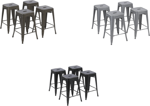 Howard 24" Metal Stackable Counter Height Stool, Set of 4