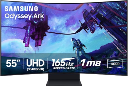 55" SAMSUNG Odyssey Ark 2nd Gen 4K UHD 1000R Curved Gaming Monitor, 165Hz, 1ms