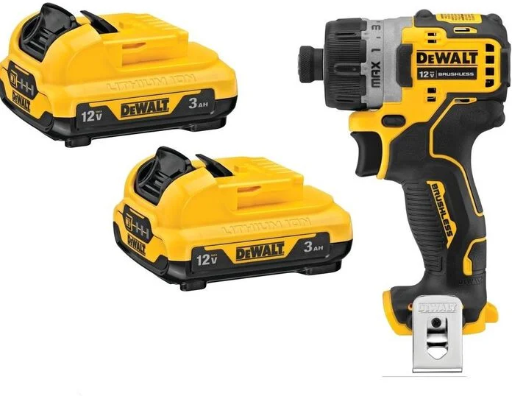DEWALT 12V MAX 3Ah Batteries 2 Pieces and Brushless 1/4 Inch Screwdriver Bundle Deal