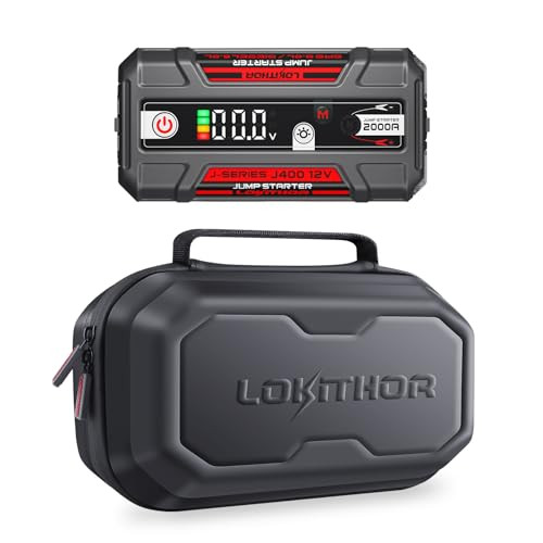 J400 2000A 12V Portable Lithium Jump Starter + EVA Protection Case Bundle