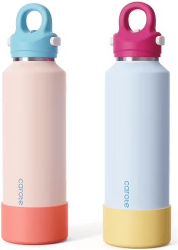 Carote Insulated Stainless Steel Water Bottle with Flip Lid 2-Pack 20-Ounce Deal
