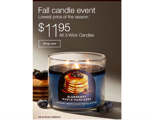 Bath & Body Works 3-Wick Candles SALE Deal