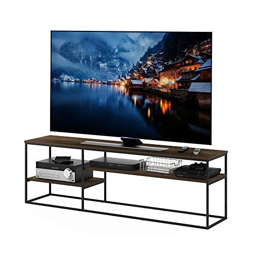 Furinno Moretti Modern Lifestyle Metal Frame TV Stand 70" Columbia Walnut Deal