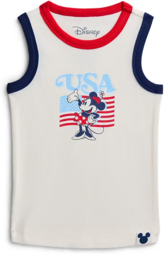 Disney Minnie Mouse Toddler Girls American Flag Graphic Tank Top 12M-5T Deal