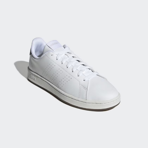 adidas Men's Advantage Shoes (Cloud White / Cloud White / Green)