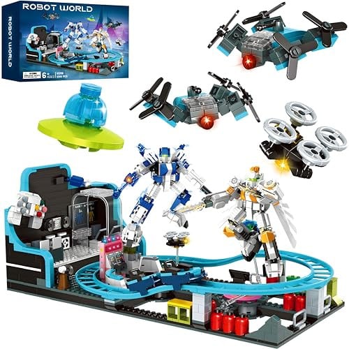 Toptrend Space Roller Coaster Robot STEM Building Toy 1293-Piece