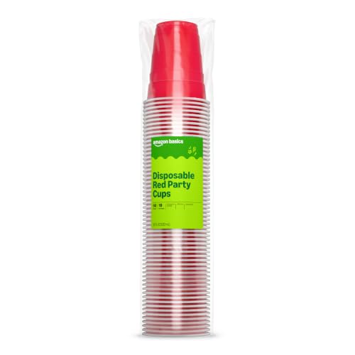 Amazon Basics Disposable Plastic Party Cups 18oz 50 Count