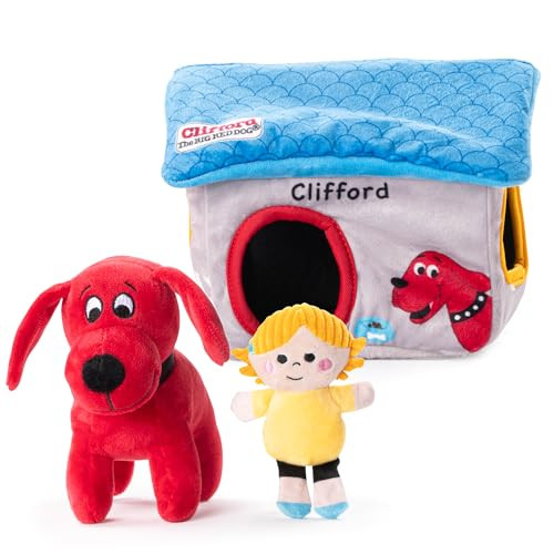 Clifford Plush Squeaky Dog Toy w/ Removable Characters (Cozy House)