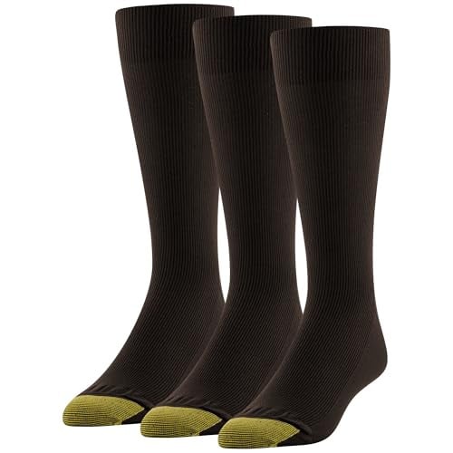 GOLDTOE Men's Metropolitan Crew Dress Socks 3-Pair