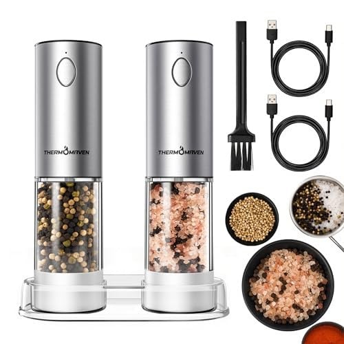 110ml ThermoMaven Electric Salt & Pepper Grinder Set w/ LED & USB-C Charging Deal
