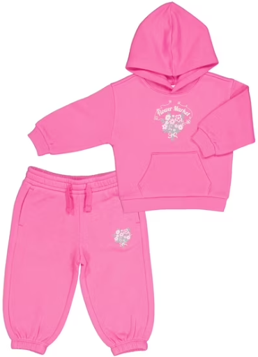 Wonder Nation Toddler Girls Fleece Hoodie Set 12M-3T