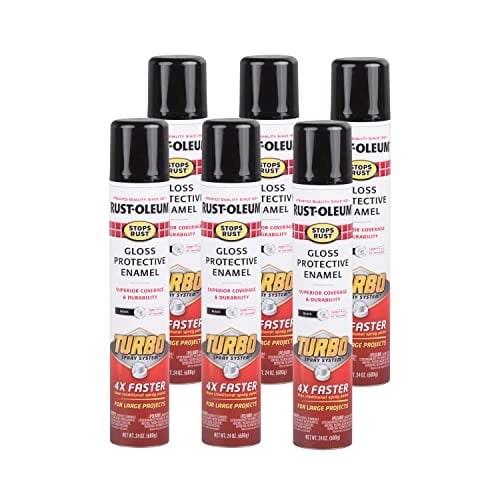 Rust-Oleum Stops Rust Turbo Spray System Spray Paint 6-Pack 24-Oz (Gloss Black)