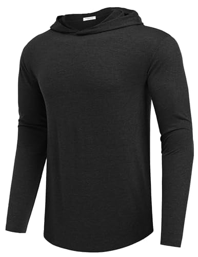 PINSPARK Men's Lightweight Pullover Hoodie Sweatshirt (Black) Deal