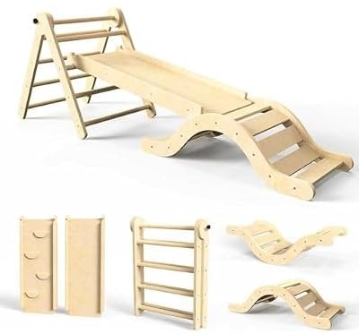 Pikler Triangle Set 7-in-1 Toddler Climbing Toy