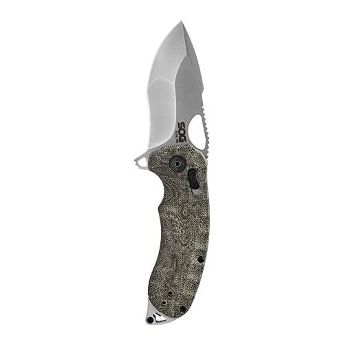 SOG Kiku Quick-Opening Sharp Ambidextrous Pocket Folding Knives with Linen Micarta Handle Deal