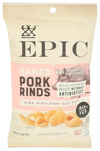 EPIC Pink Himalayan and Sea Salt Baked Pork Rinds 2.5 oz