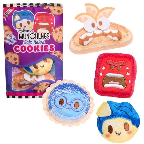 4-Pack Just Play Munchlings Snack Pack Plush Cookies: Joy, Anger, Anxiety, and Sadness