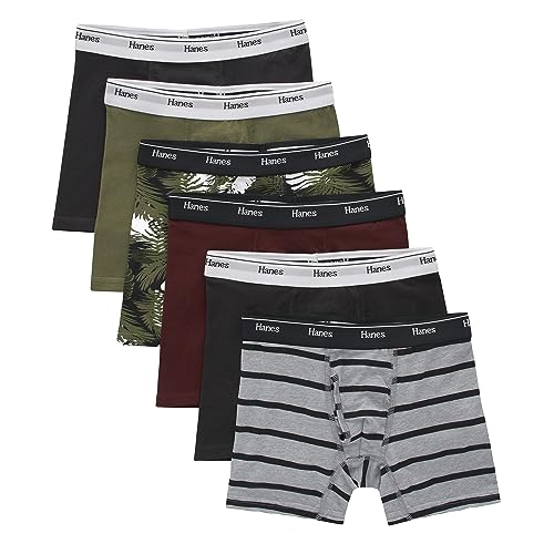 Hanes Boys' Originals Stretch Cotton Boxer Briefs 6-Pack