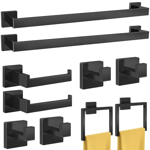 FEILERN 10-Piece Black Bathroom Hardware Set