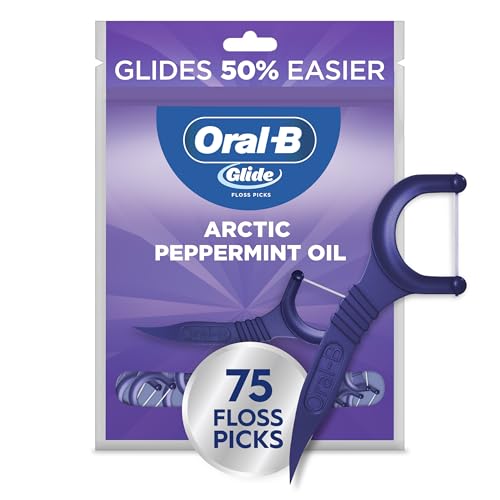 Oral-B Glide Peppermint Dental Floss Picks with Arctic Peppermint Oil Flavor x 75-Count Deal