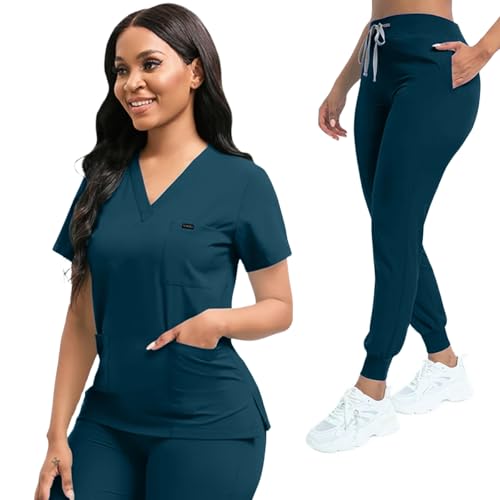 Stretch V-Neck Top & Bottoms Scrubs Deal