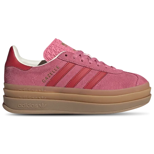 Adidas Girls' Originals Gazelle Bold Sneakers (Pink/Red/Gum)