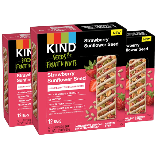 KIND Fruit & Nuts Strawberry Sunflower Seed Bars 36-Pack Deal