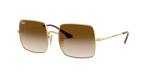 Ray-Ban Womens RB1971 Square Sunglasses Gold/Clear Gradient Brown 54 mm
