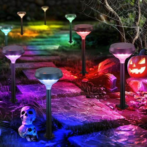 2-Count Linkind Color-Changing Solar LED Pathway Lights w/ 12 Lighting Modes