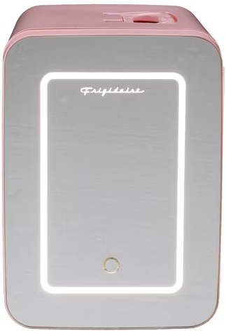 Frigidaire 6.5L 9 Can Mini Lighted Beauty Mirror Fridge Pink
