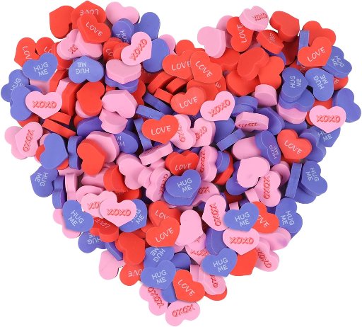 210pcs Valentine's Day Erasers