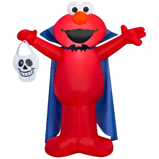 Gemmy Airblown Inflatable Elmo as Vampire w/Skull Sesame Street 3.5 ft