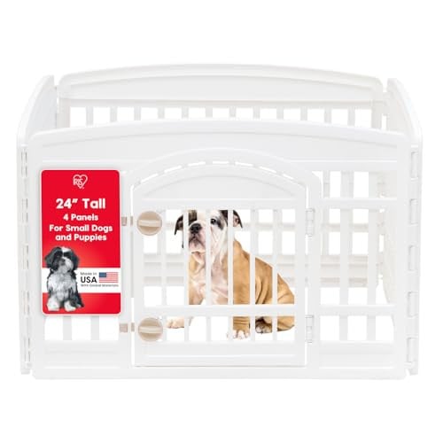 IRIS USA 24" 4-Panel Dog Playpen with Door