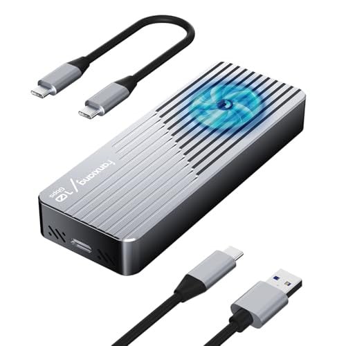 SSD Enclosure with Cooling Fan, USB 3.2 Gen 2 (10 Gbps), M.2 NVME/SATA SSD Deal