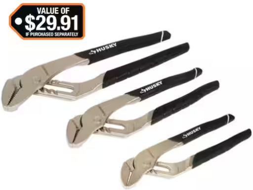 Husky 3-Piece Groove Joint Pliers Set (6", 8", 10")
