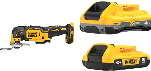 Members: DEWALT XR 20V MAX 4-piece Oscillating Tool w/ 2-Pack Batteries (2Ah & 4Ah) Deal