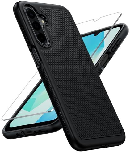 FNTCASE for Galaxy A17/A16 5G Phone Case: Dual Layer Samsung A17 5G Cover (BLACK)